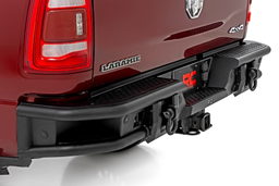 Tubular Rear Bumper with D-Rings and Sensor Inserts, view 3, Rough Country 51213