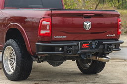 Tubular Rear Bumper with D-Rings and Sensor Inserts, view 4, Rough Country 51213