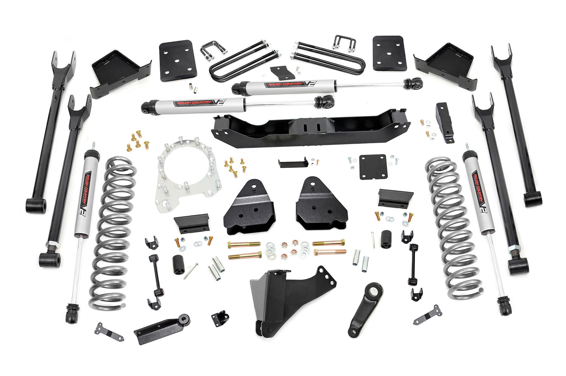 6-Inch Lift Kit with V2 Shocks for Ford Super Duty 4WD (2017-2022) for Trucks without Overloads, Rough Country 52670