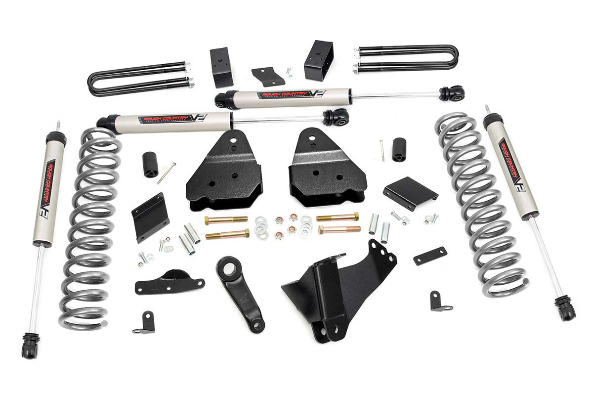 4.5-Inch Lift Kit with V2 Shocks for Ford F-250 4WD (2011–2014), Rough Country 53070