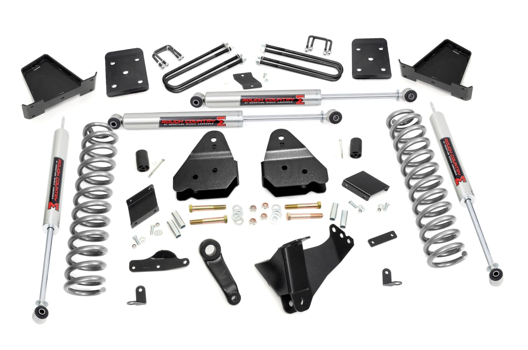 Rough Country 4.5-Inch Lift Kit with M1 Shocks for F-250 Super Duty 4WD (2015–2016) for Trucks without Overloads