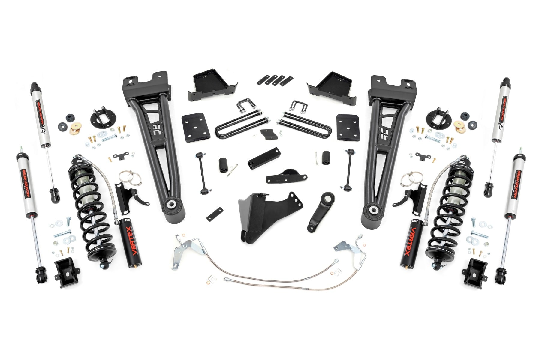 Rough Country 6-Inch Lift Kit with Vertex Coilovers for Super Duty 4WD with V2 Monotube Rear Shocks