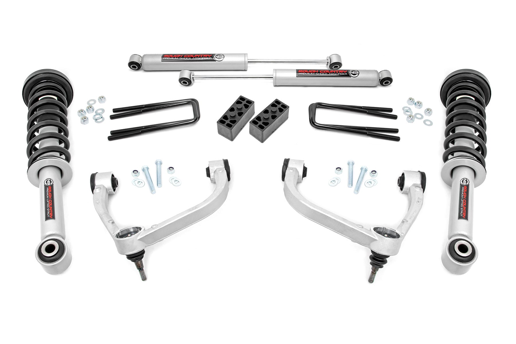 Rough Country 3-Inch Lift Kit with Loaded Struts for 2009-2013 Ford F-150 4WD