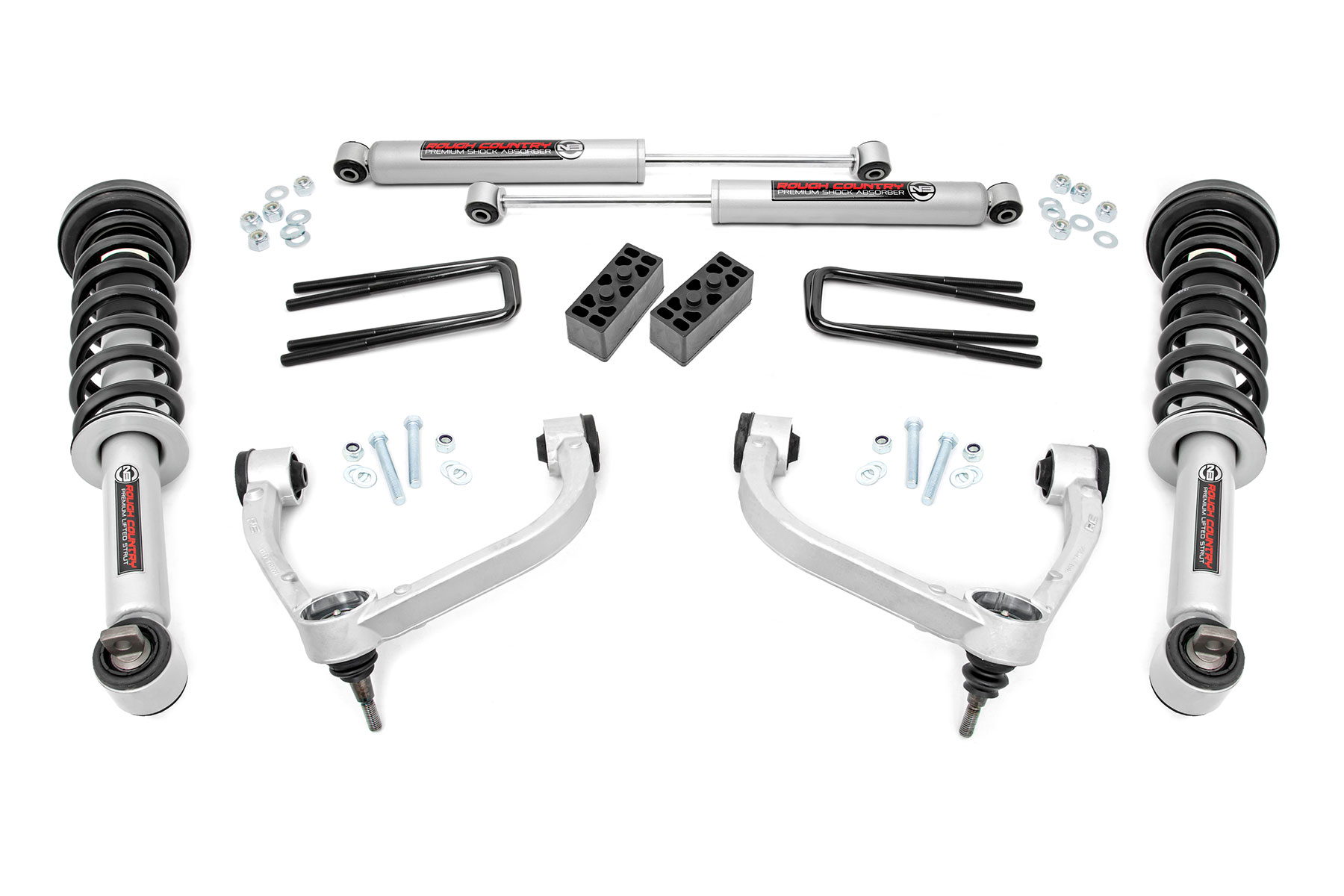 Rough Country 3-Inch Lift Kit with Loaded Struts for 2014-2020 Ford F-150 4WD
