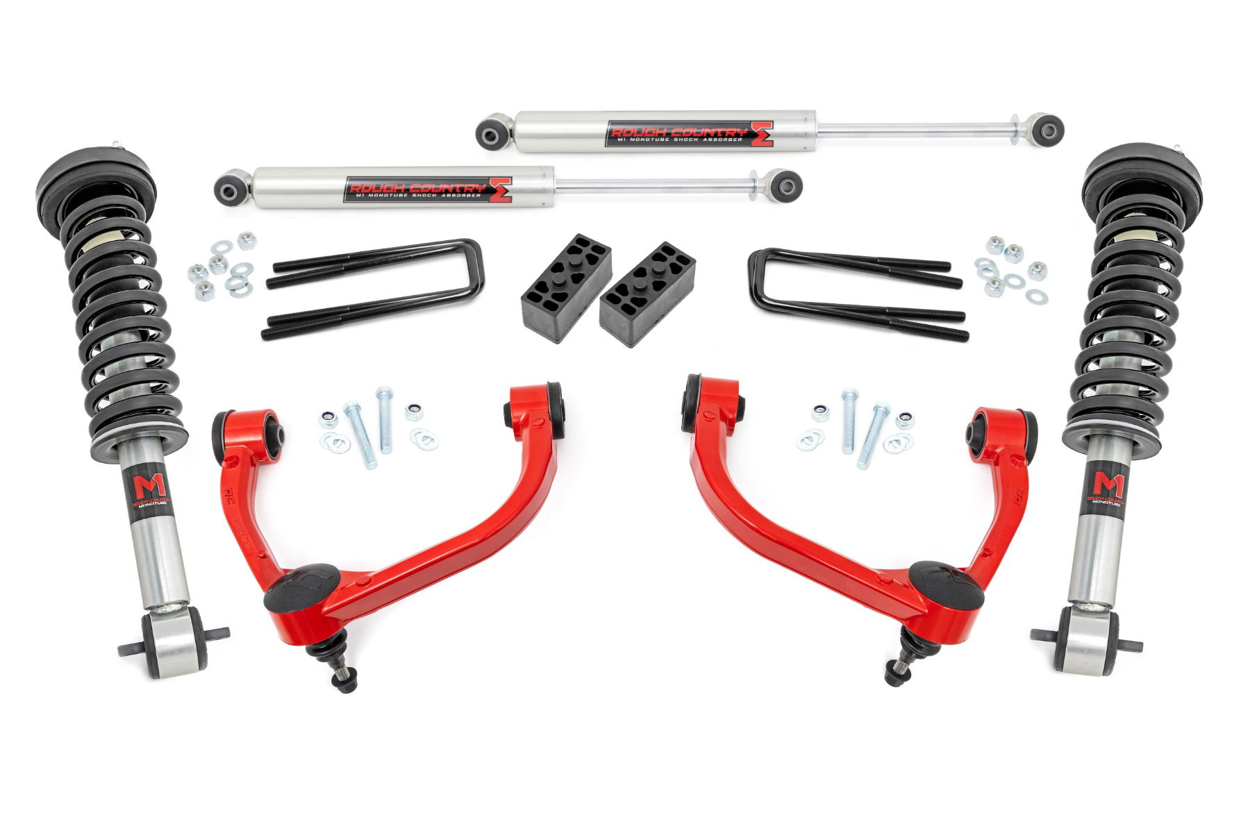 Rough Country 3-Inch Lift Kit with M1 Struts and Shocks for F-150 4WD