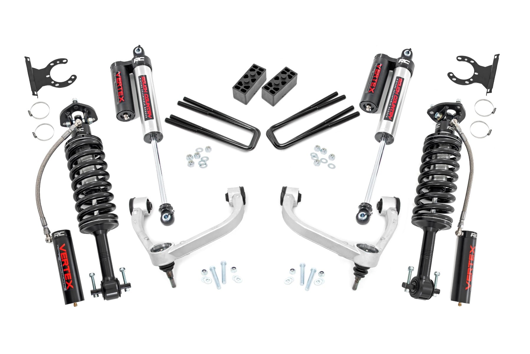 Rough Country 3-Inch Lift Kit with Vertex Struts for 2014–2020 Ford F-150 4WD with Vertex Rear Coilovers