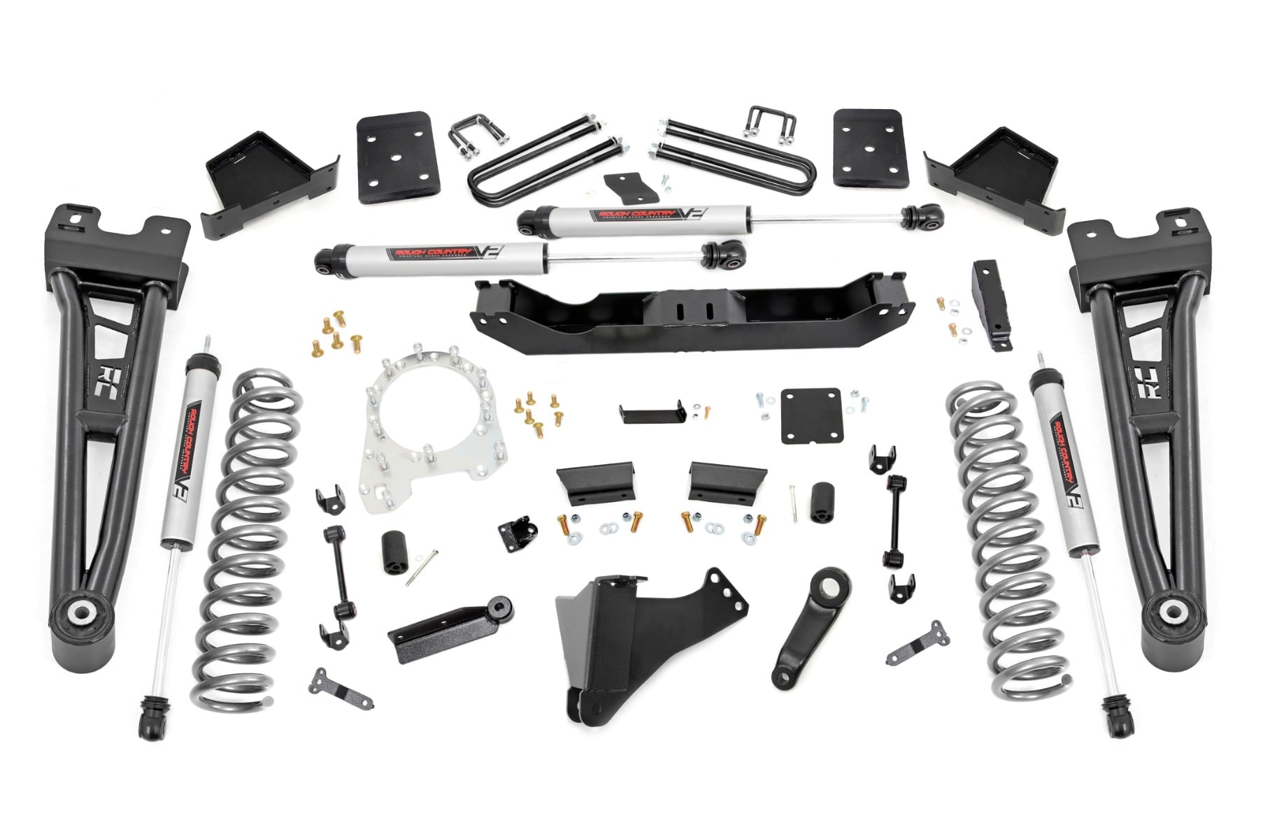 6-Inch Lift Kit with V2 Shocks for Ford Super Duty 4WD (2017–2022), Part 55870, Rough Country
