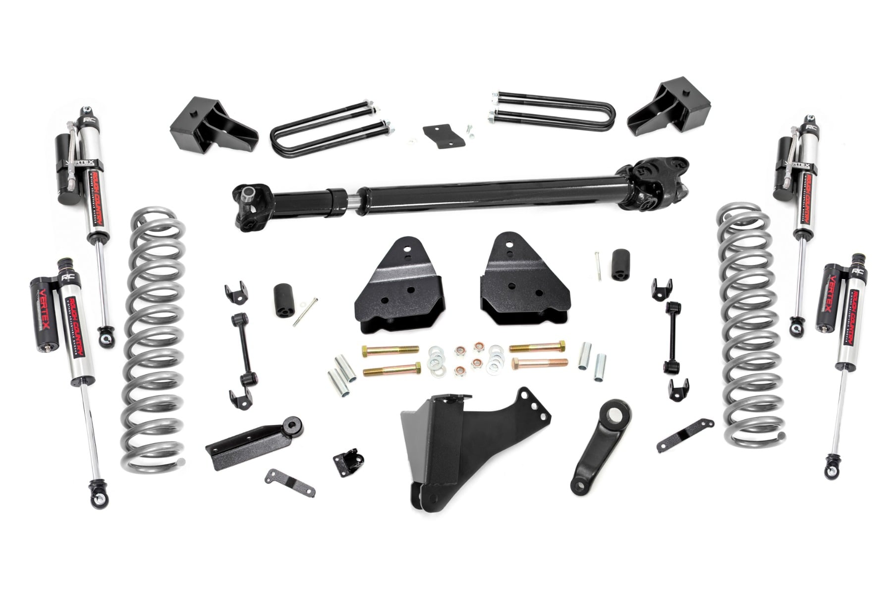 Rough Country 4.5-Inch Lift Kit with Vertex Shocks for F-350 Super Duty 4WD with Front CV Drive Shaft