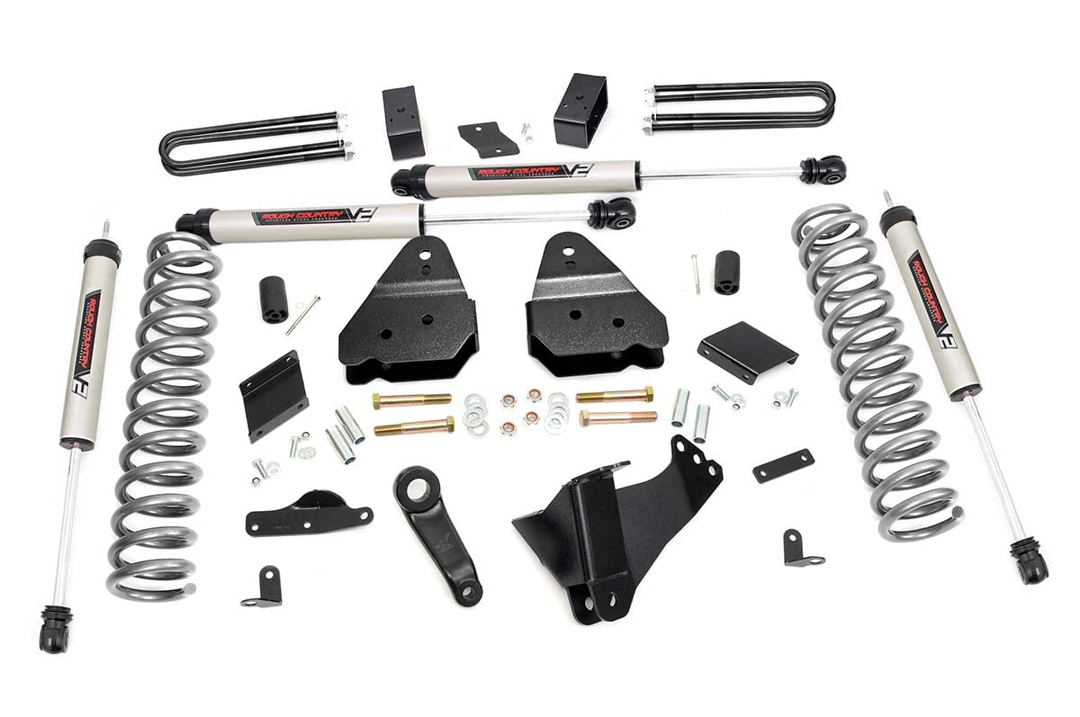 4.5-Inch Lift Kit with V2 Shocks for F-250 Super Duty 4WD (2011–2014), Rough Country 56370: Lift Kits