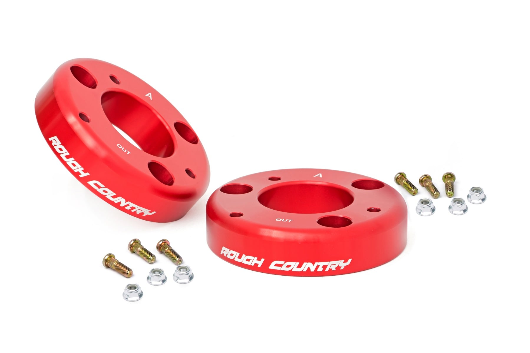 Rough Country 2 Inch Red Billet Leveling Kit for Ford F-150
