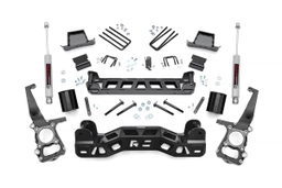 6-Inch Lift Kit with N3 Shocks for Ford F-150 2WD (2011–2014) dimension diagram, Rough Country 57330