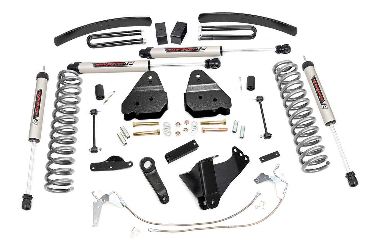 6-Inch Lift Kit with V2 Shocks for Ford Super Duty 4WD (2008–2010) — Part 59770, Rough Country