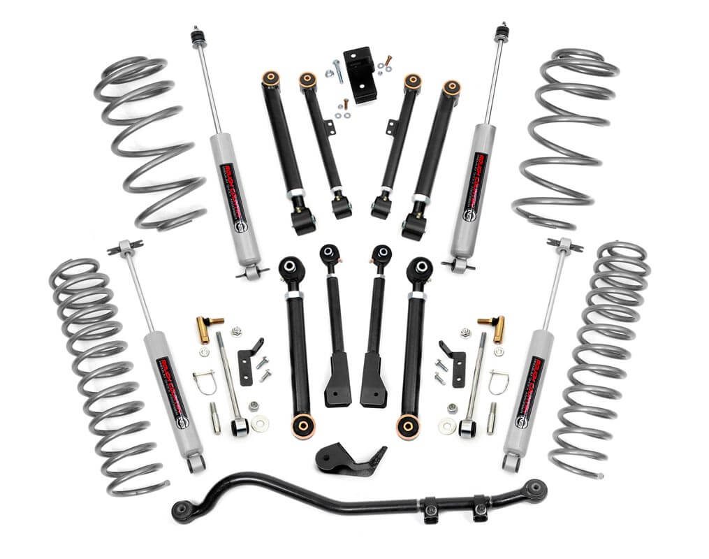 Rough Country 2.5-Inch Lift Kit with N3 Shocks for Jeep Wrangler 4WD