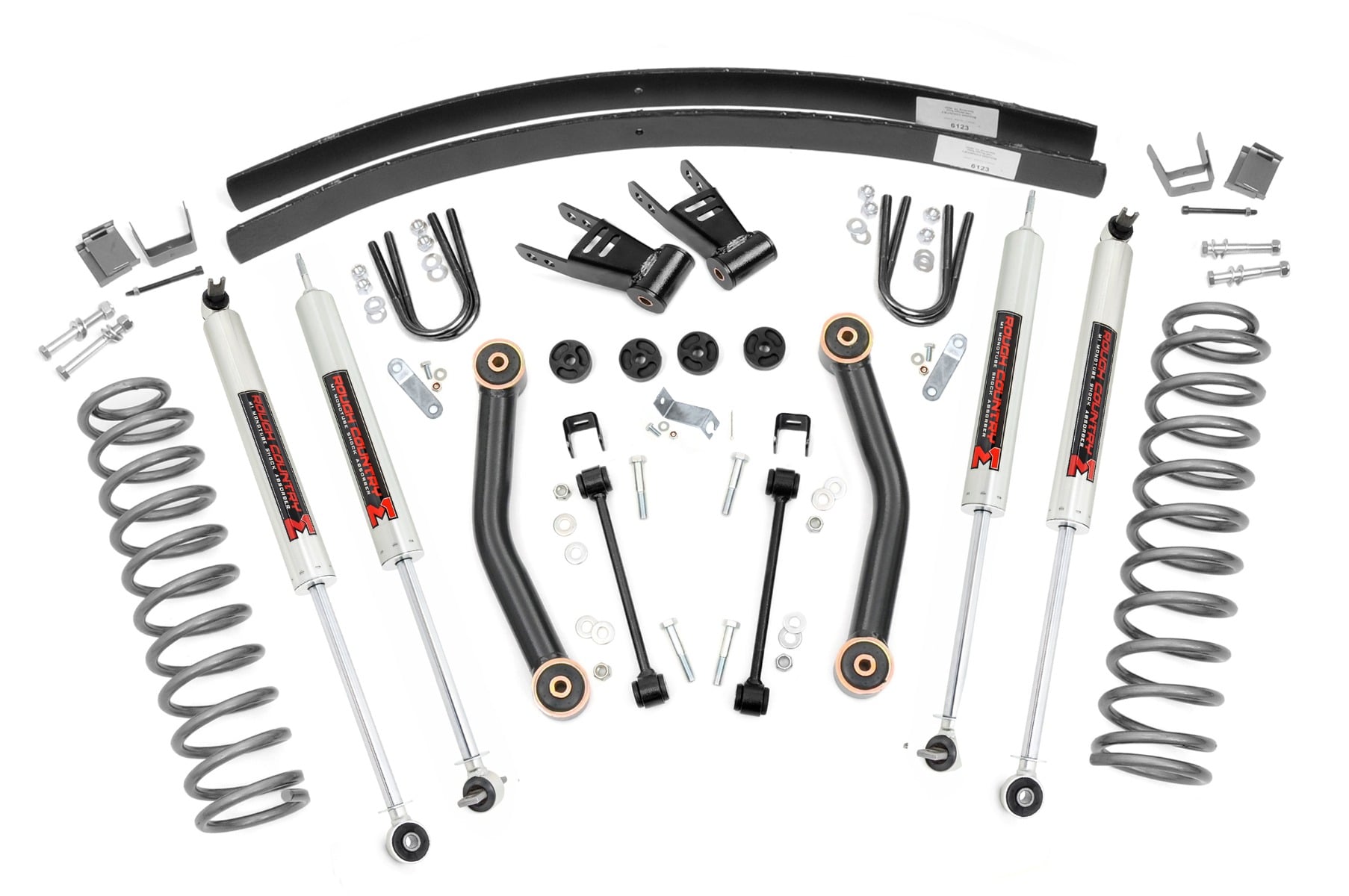 Rough Country 4.5-Inch Lift Kit with M1 Shocks for 1984-2001 Jeep Cherokee XJ