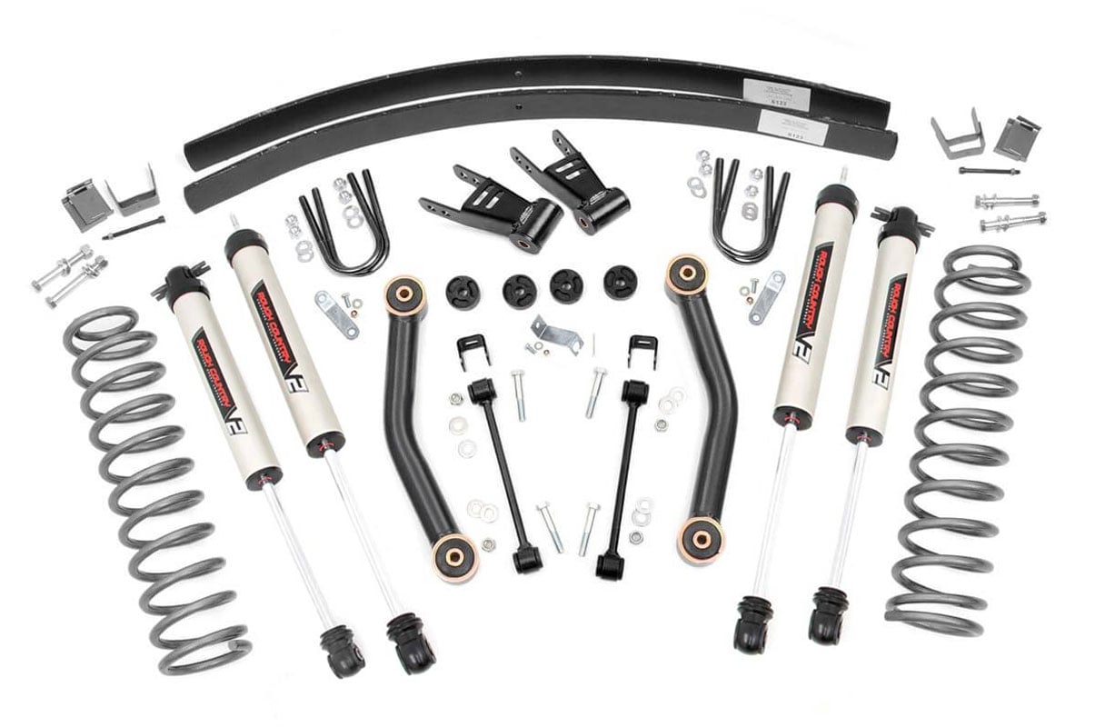 Rough Country 4.5-Inch Lift Kit with V2 Monotube Shocks for 1984–2001 Jeep Cherokee