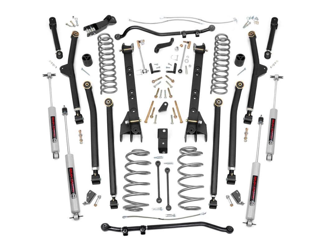 Rough Country 4-Inch Lift Kit with N3 Shocks for Wrangler Unlimited