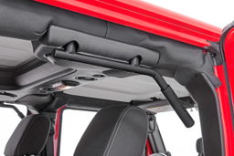 Front and Rear Steel Grab Handles for 2007–2017 Jeep Wrangler, view 4, Rough Country 6503