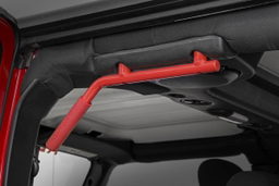 Red Front and Rear Grab Handles for 2007–2017 Jeep Wrangler, view 3, Rough Country 6503RED