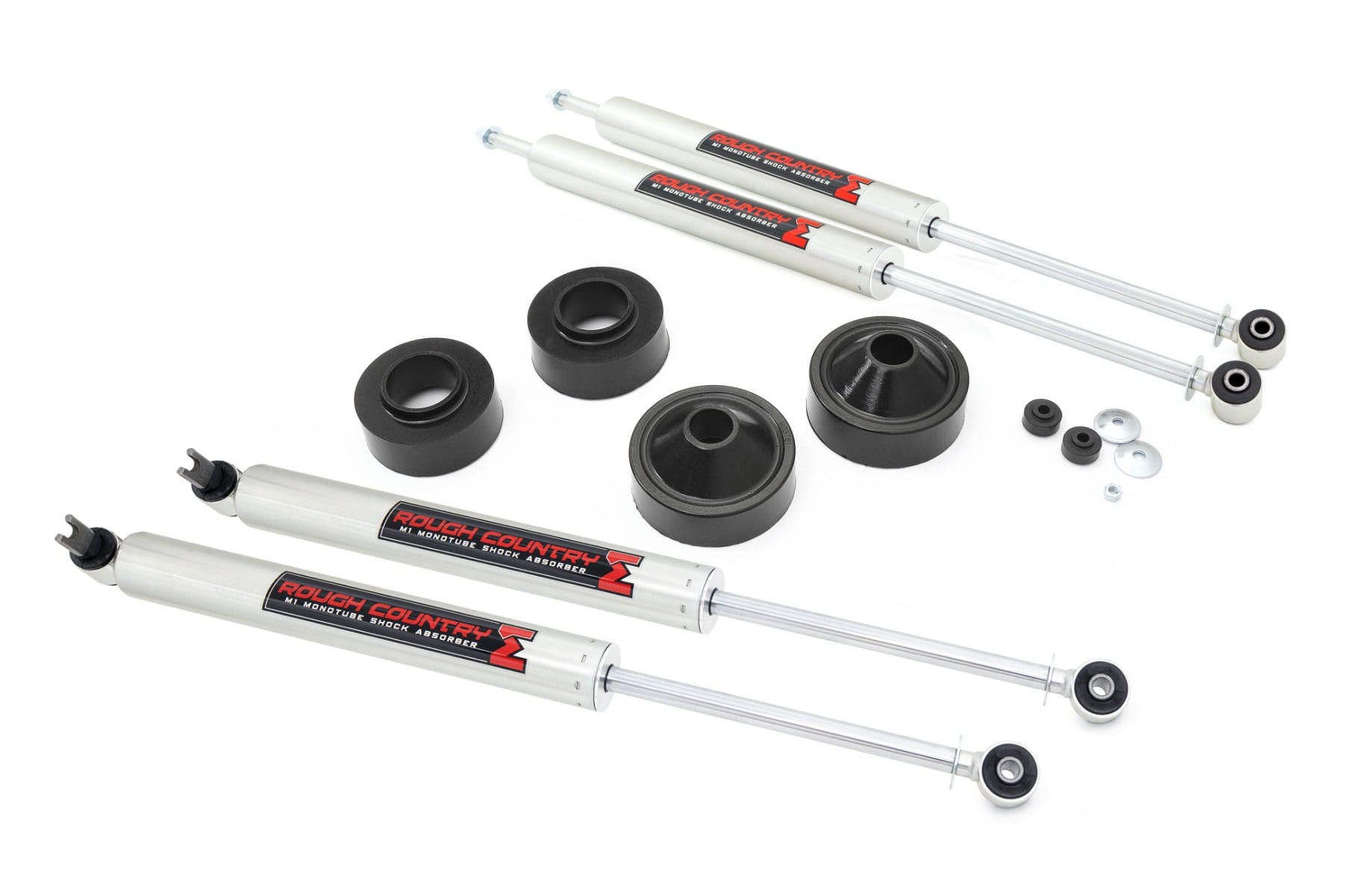 Rough Country 1.75-Inch Lift Kit with M1 Shocks for Jeep Wrangler