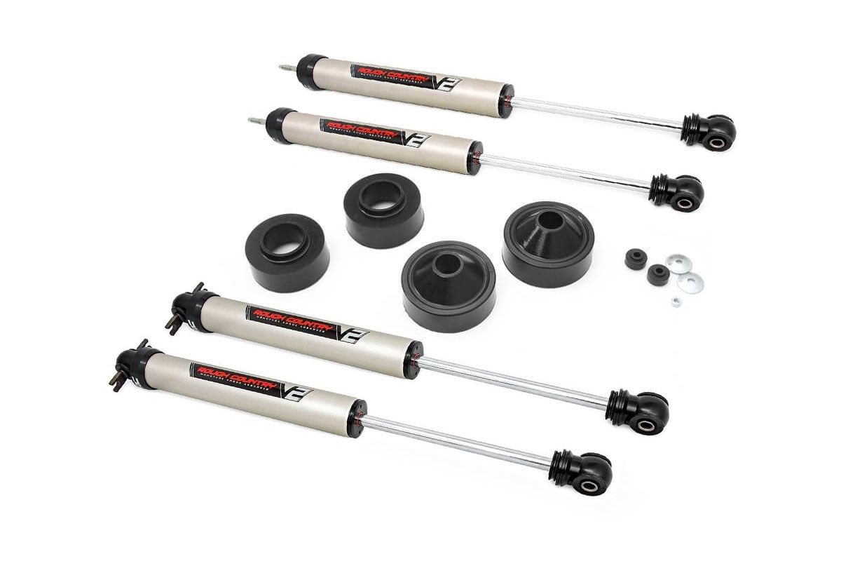 Rough Country 1.75-Inch Lift Kit with V2 Shocks for Jeep Wrangler