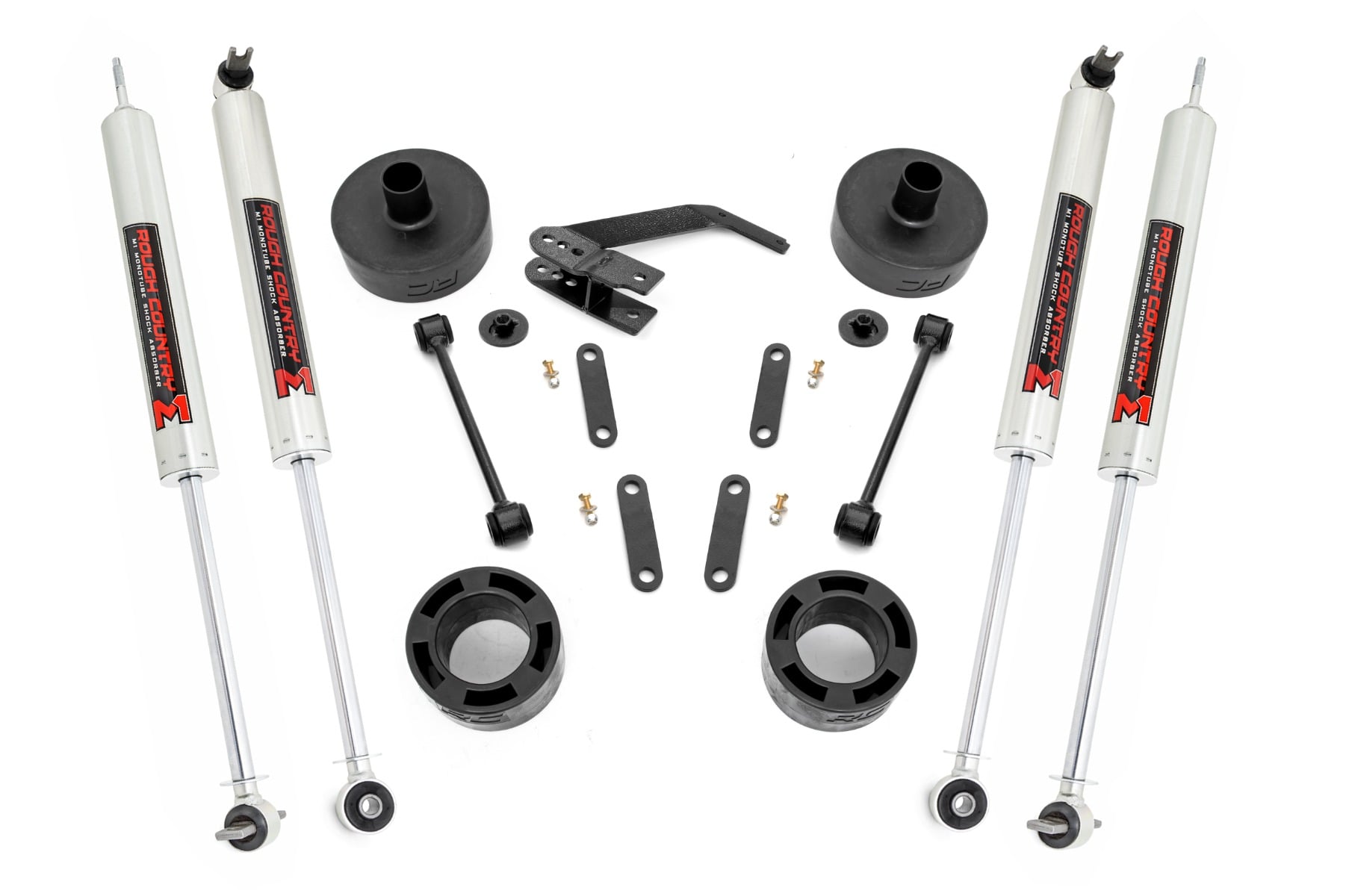 Rough Country 2.5-Inch Lift Kit with M1 Shocks for Jeep Wrangler