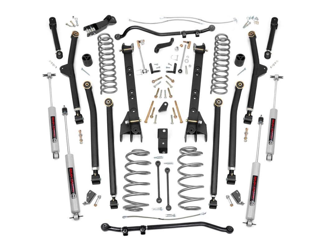 Rough Country 6-Inch Lift Kit with N3 Shocks for Jeep Wrangler TJ 4WD