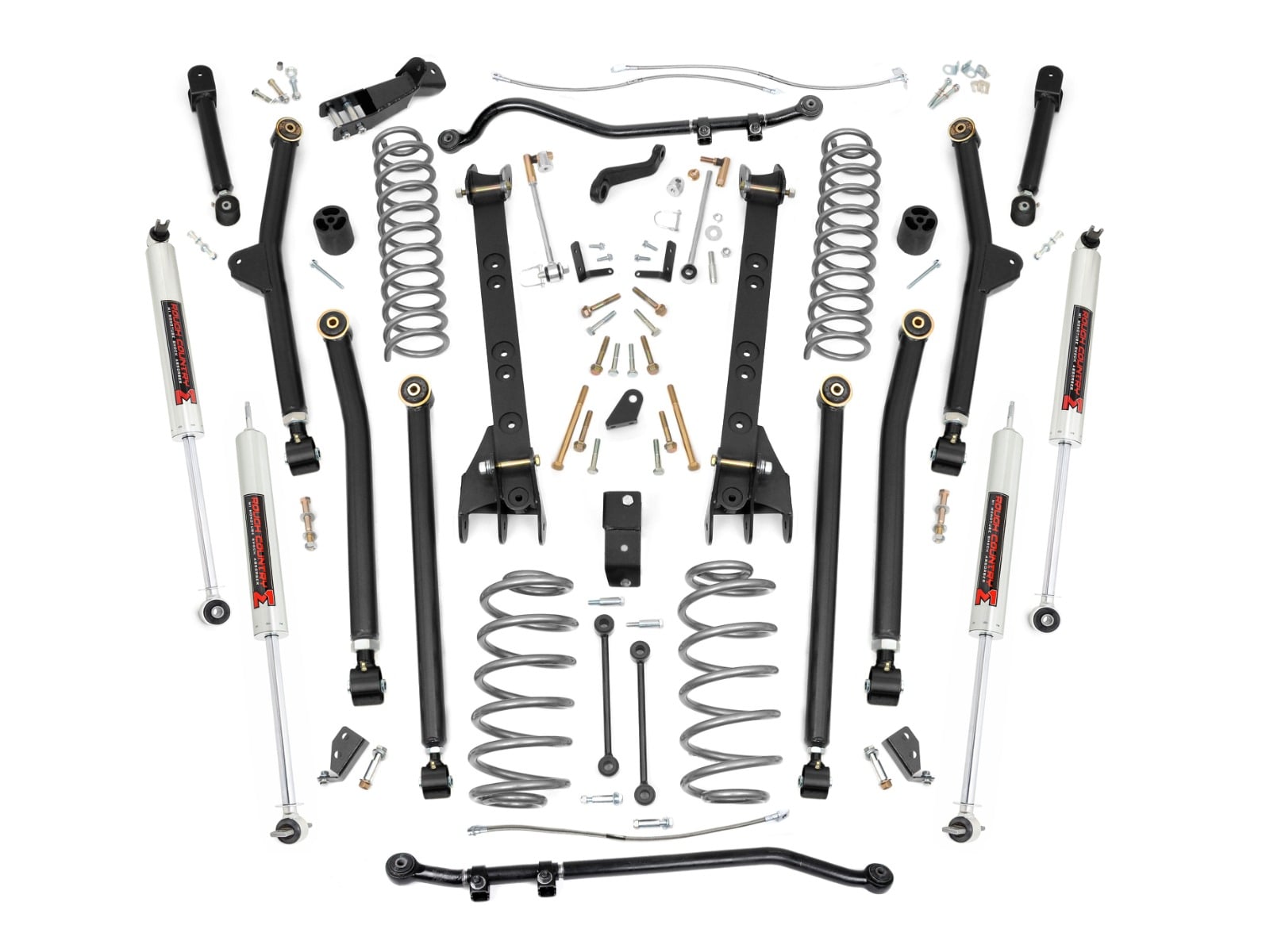 Rough Country 6-Inch Lift Kit with M1 Shocks for Jeep Wrangler TJ 4WD