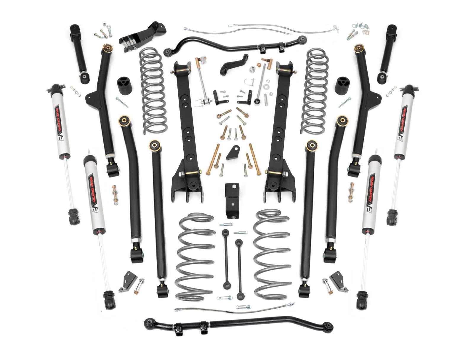 Rough Country 6-Inch Lift Kit with V2 Shocks for Jeep Wrangler TJ
