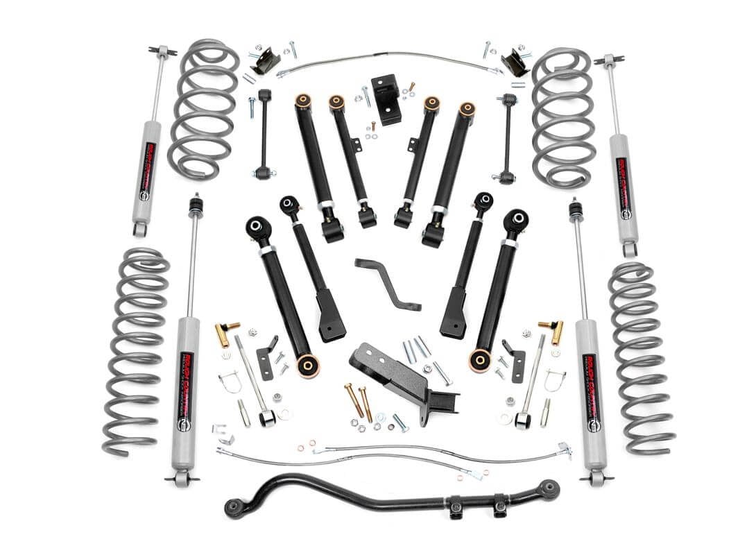 4-Inch Lift Kit with N3 Shocks for 1997–2006 Jeep Wrangler TJ 4WD — Part 66130, Rough Country: Lift Kits