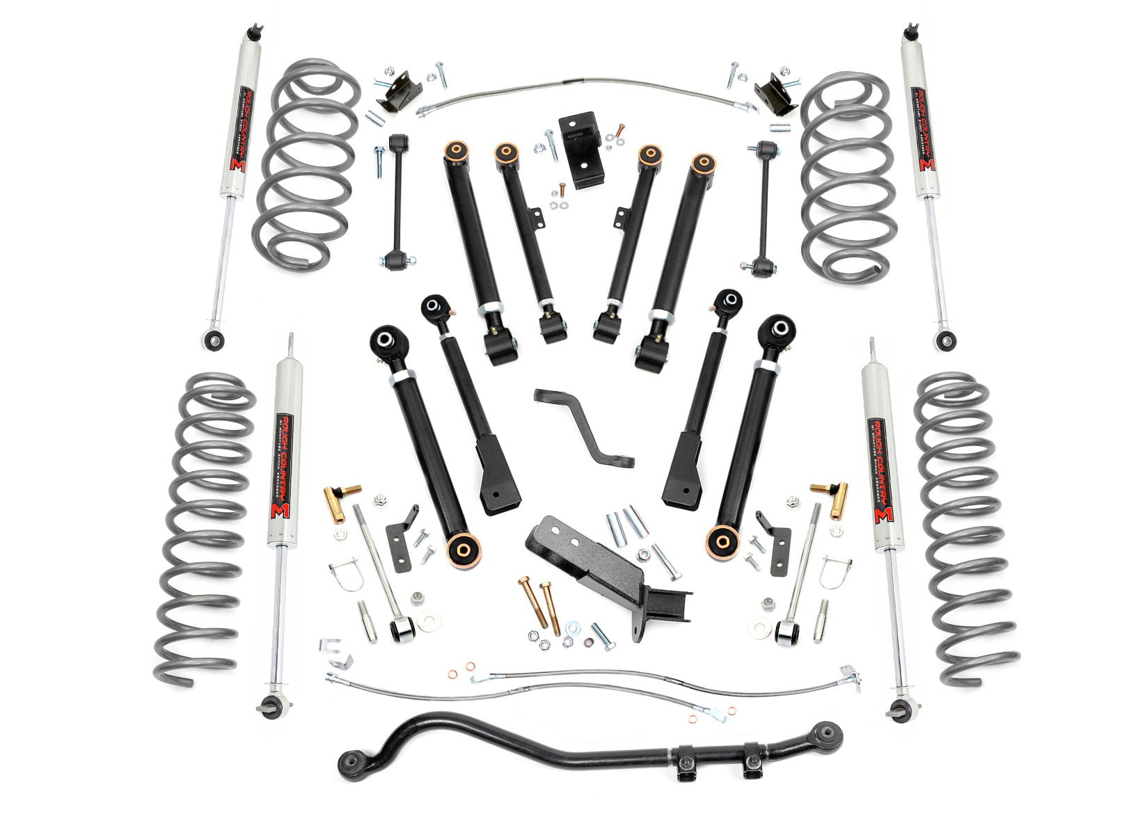 4-Inch Lift Kit with M1 Shocks for 1997–2006 Jeep Wrangler 4WD, Rough Country 66140