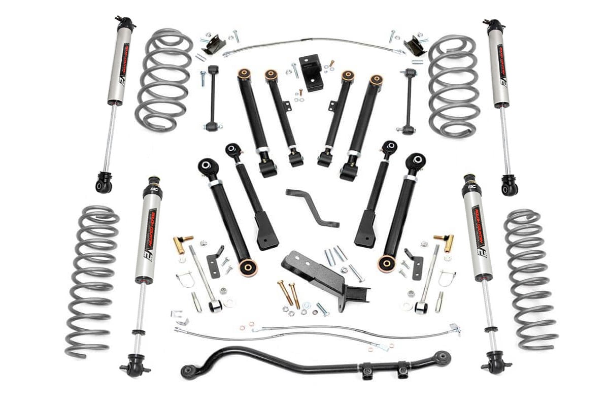 4-Inch Lift Kit with V2 Shocks for 1997–2006 Jeep Wrangler 4WD — Part 66171, Rough Country: Lift Kits