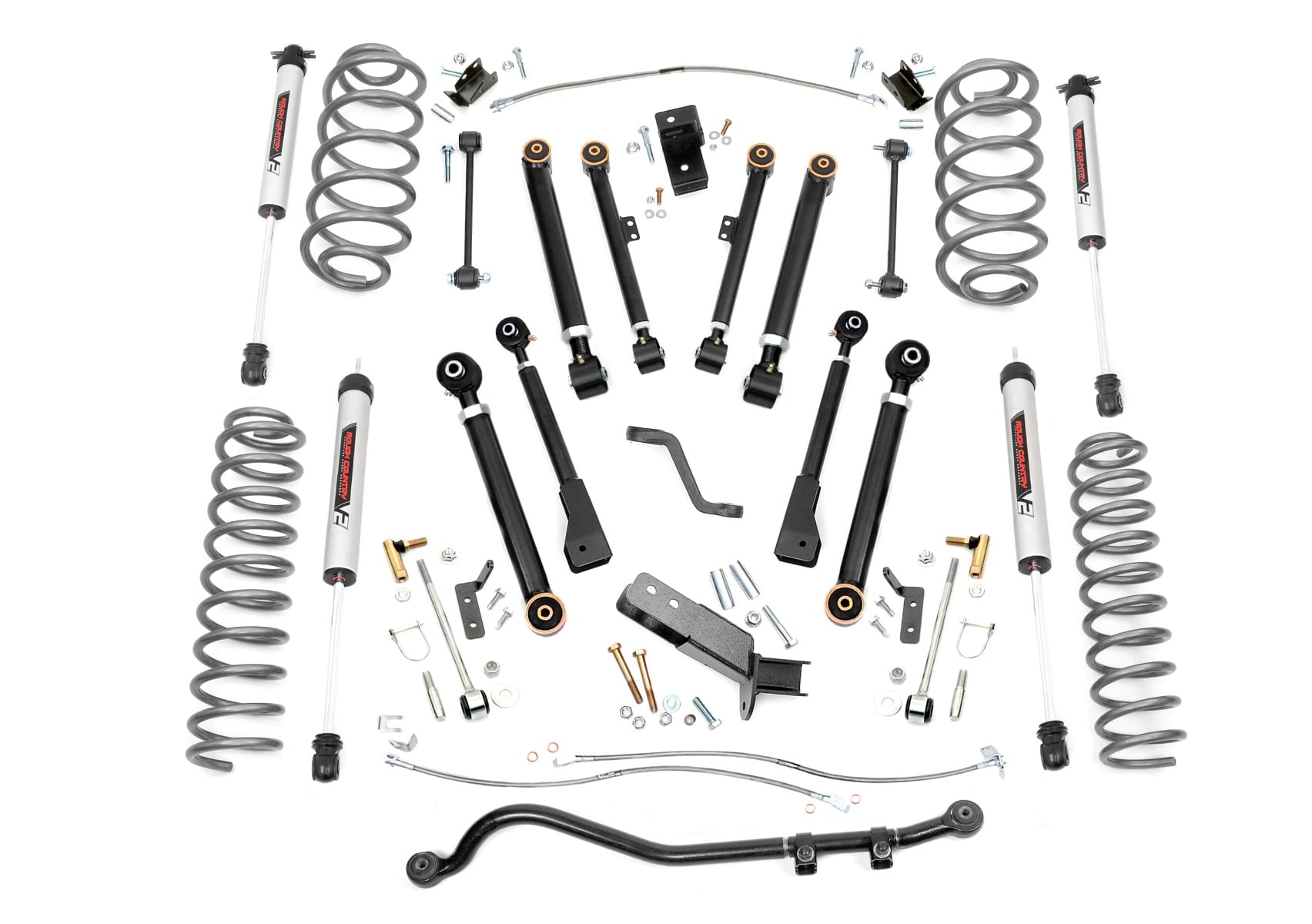 6-Inch Lift Kit with V2 Shocks for 1997–2006 Jeep Wrangler 4WD, Rough Country 66270