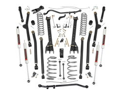 4-Inch Lift Kit with M1 Shocks for 1997–2006 Jeep Wrangler TJ 4WD dimension diagram, Rough Country 66340