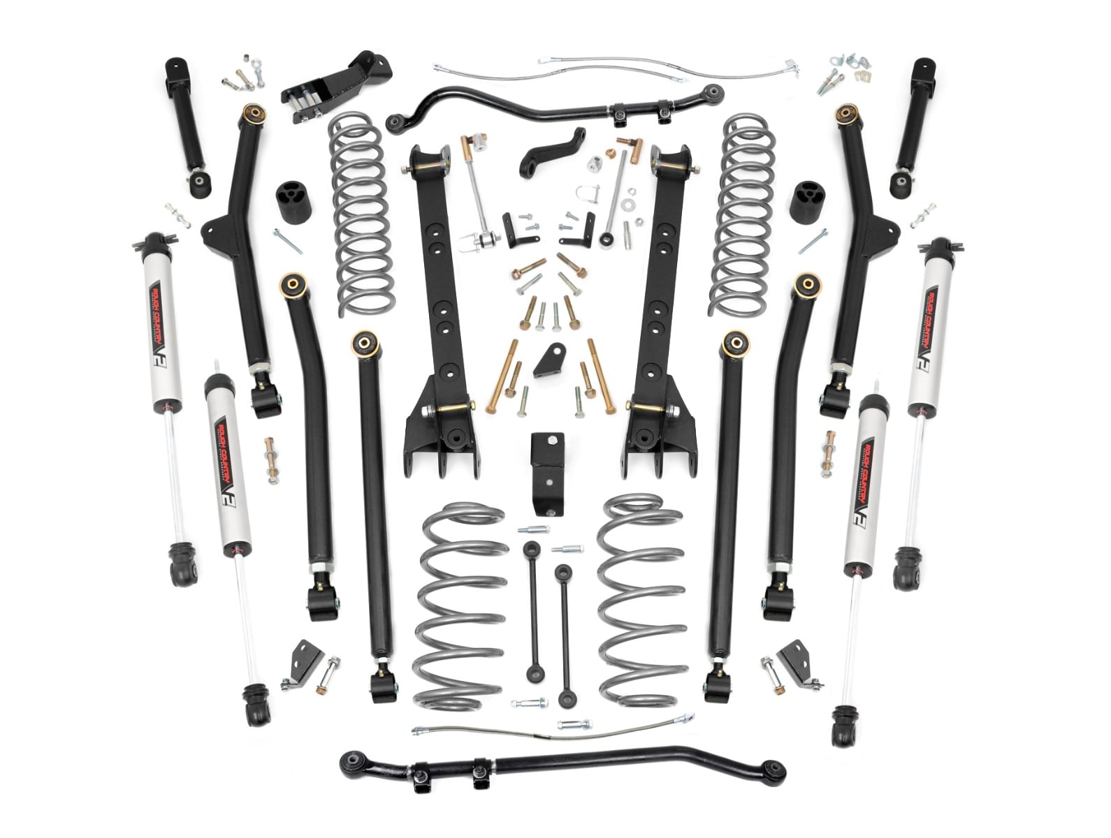 Rough Country 4-Inch Lift Kit with V2 Shocks for 1997–2006 Jeep Wrangler 4WD