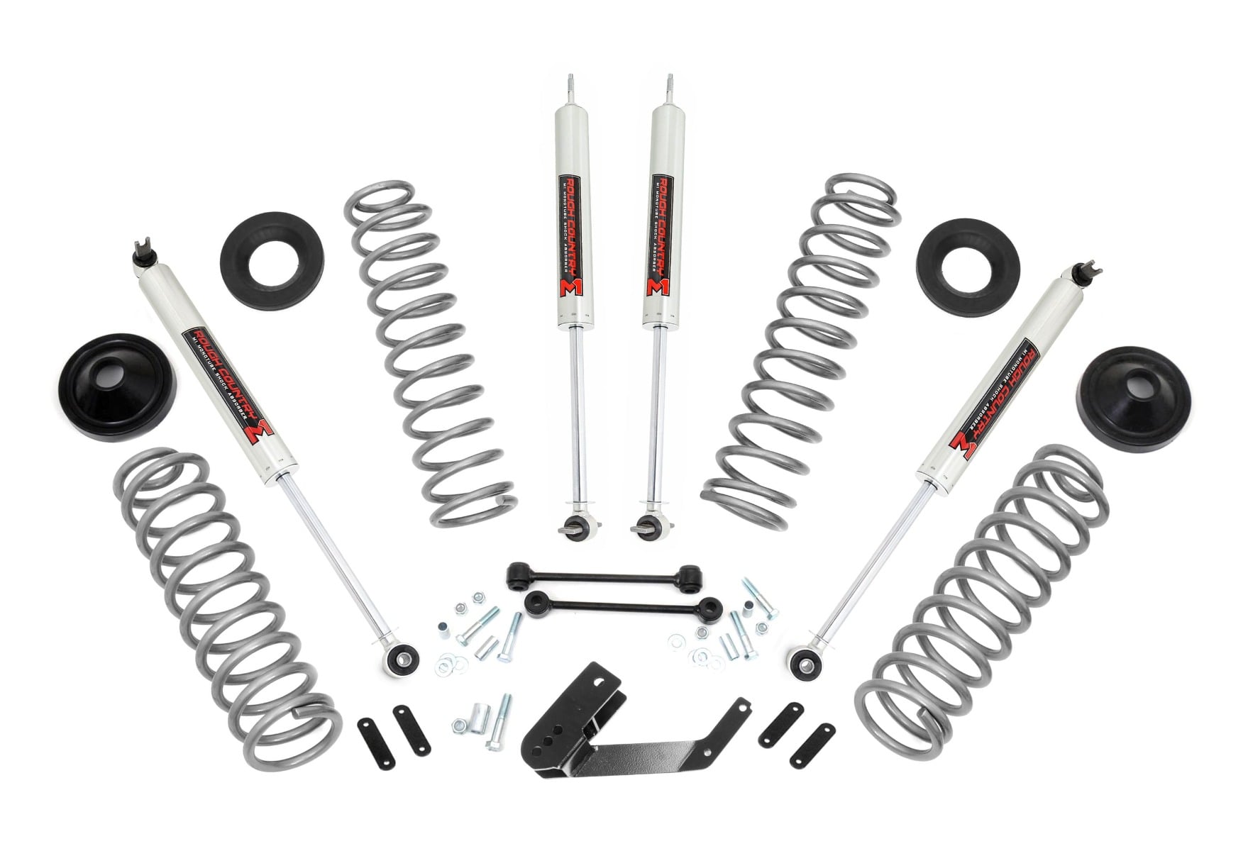 Rough Country 3.25-Inch Lift Kit with M1 Shocks for Wrangler Unlimited
