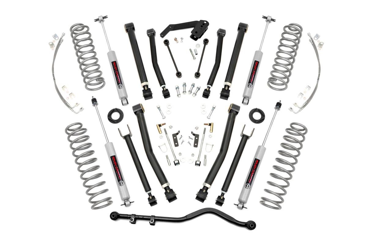 Rough Country 4-Inch Lift Kit with N3 Shocks for 2007–2017 Jeep Wrangler 4WD