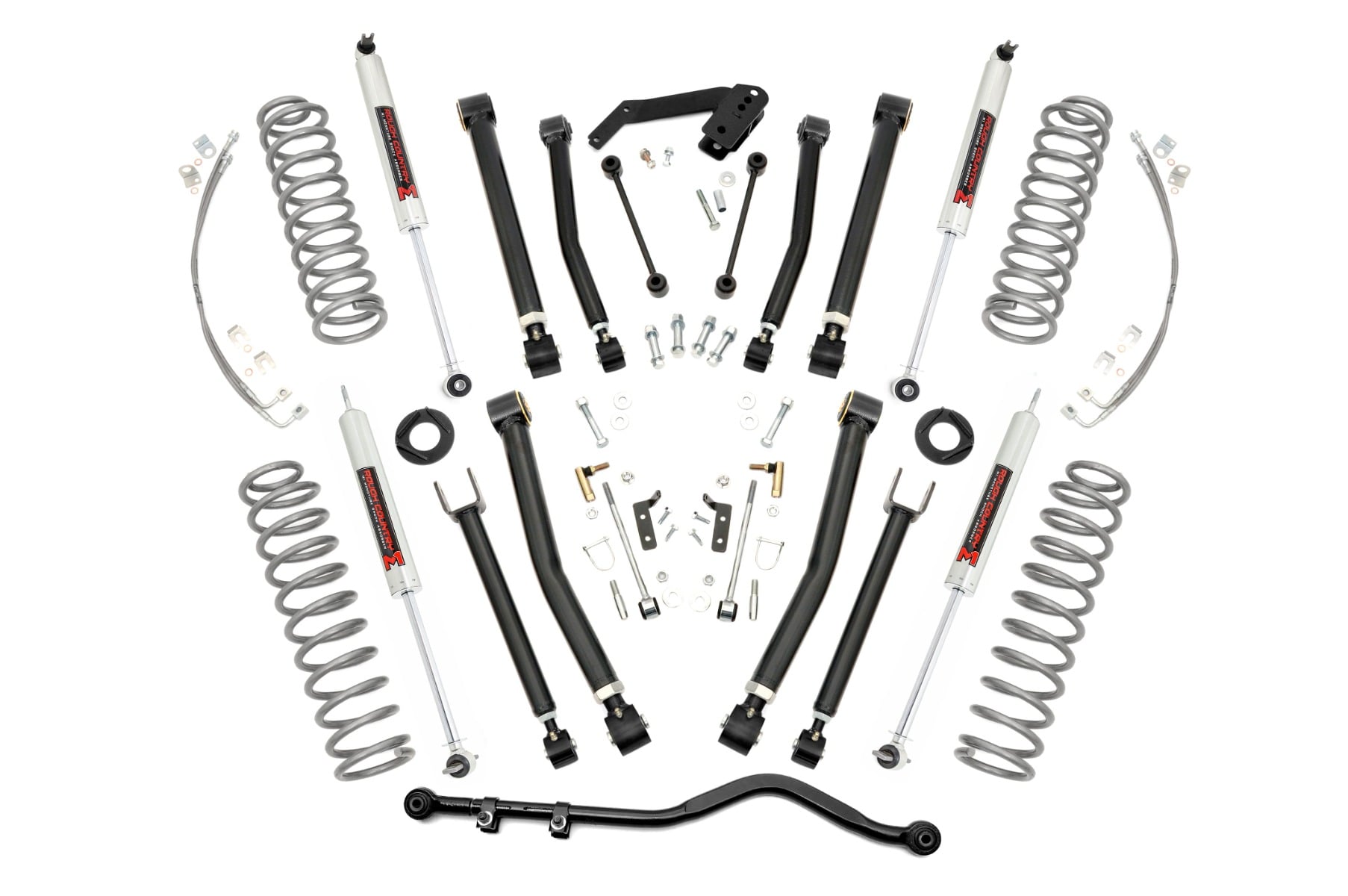 Rough Country 4-Inch Lift Kit with M1 Shocks for 2007–2017 Jeep Wrangler 4WD