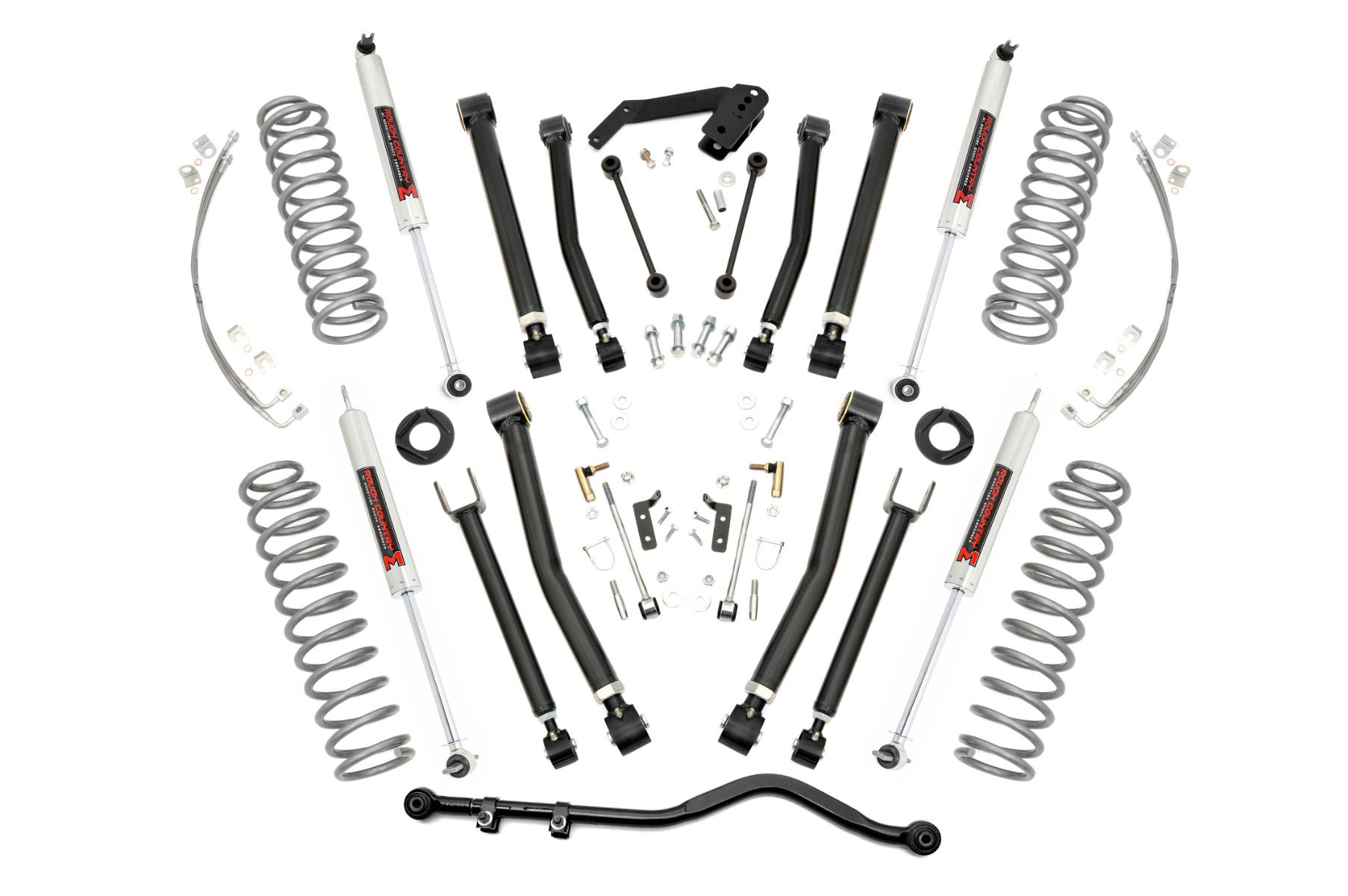Rough Country 4-Inch Lift Kit with M1 Shocks for Wrangler Unlimited