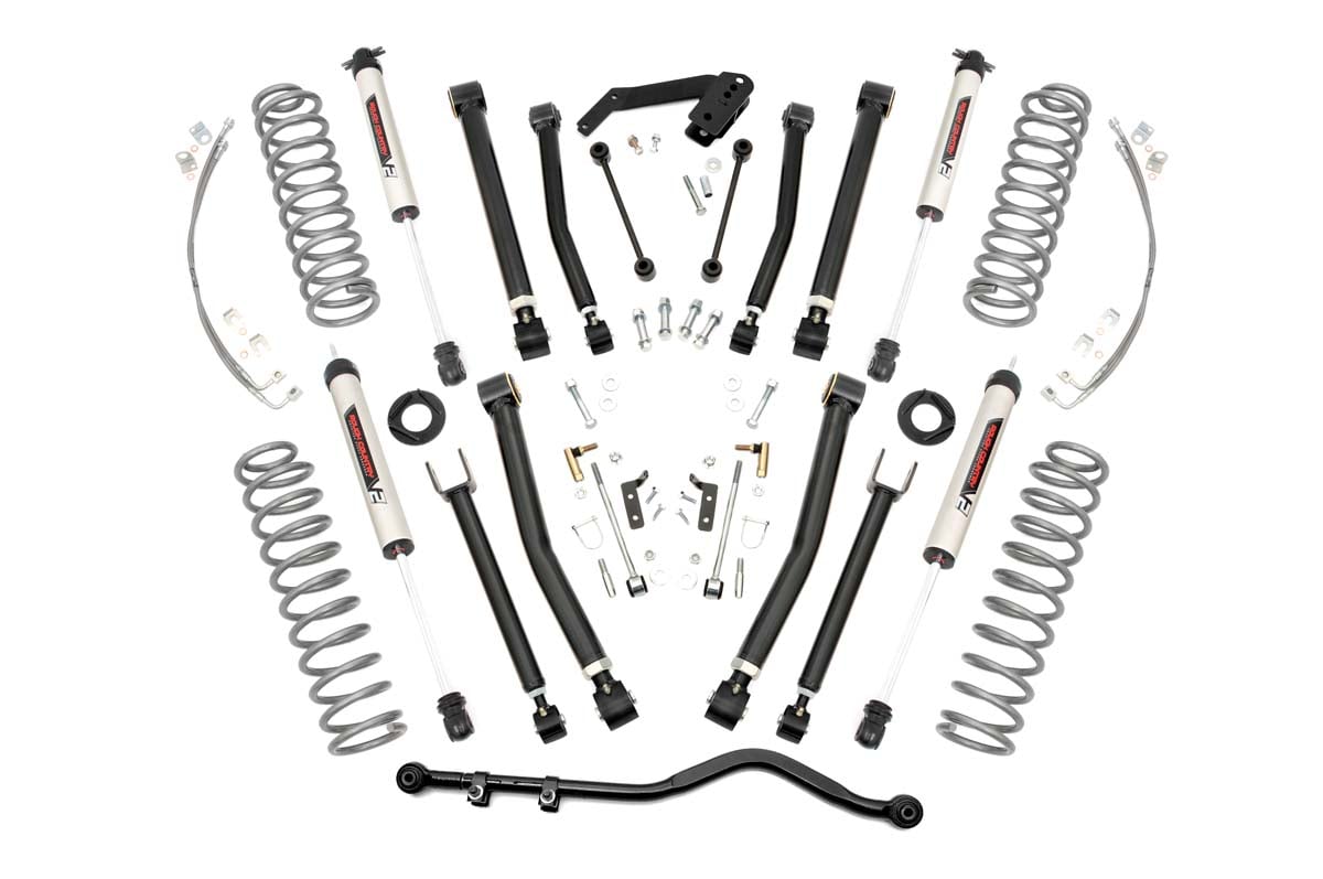Rough Country 4-Inch Lift Kit with V2 Shocks for Wrangler Unlimited