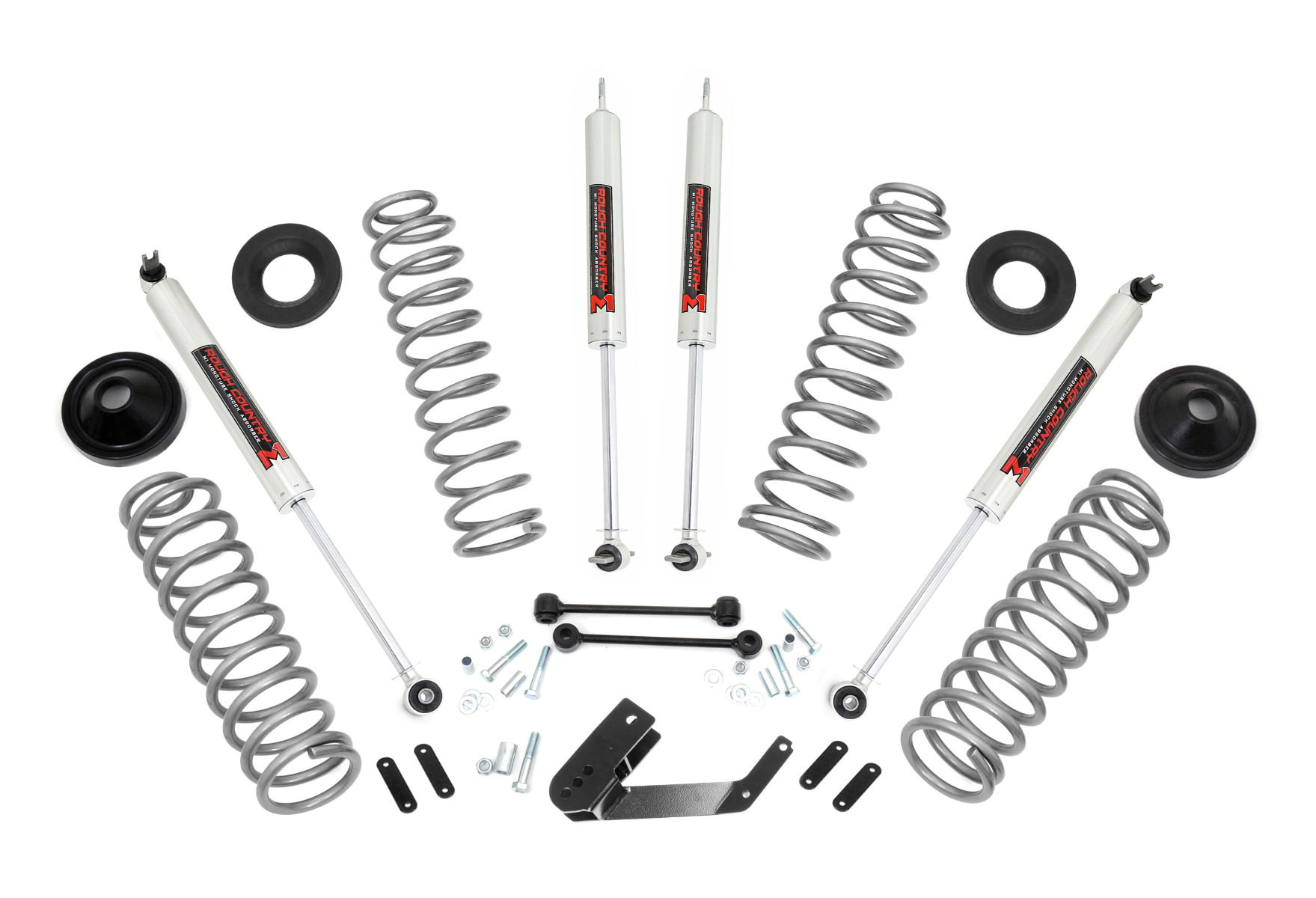 Rough Country 3.25-Inch Lift Kit with M1 Shocks for Jeep Wrangler 4WD