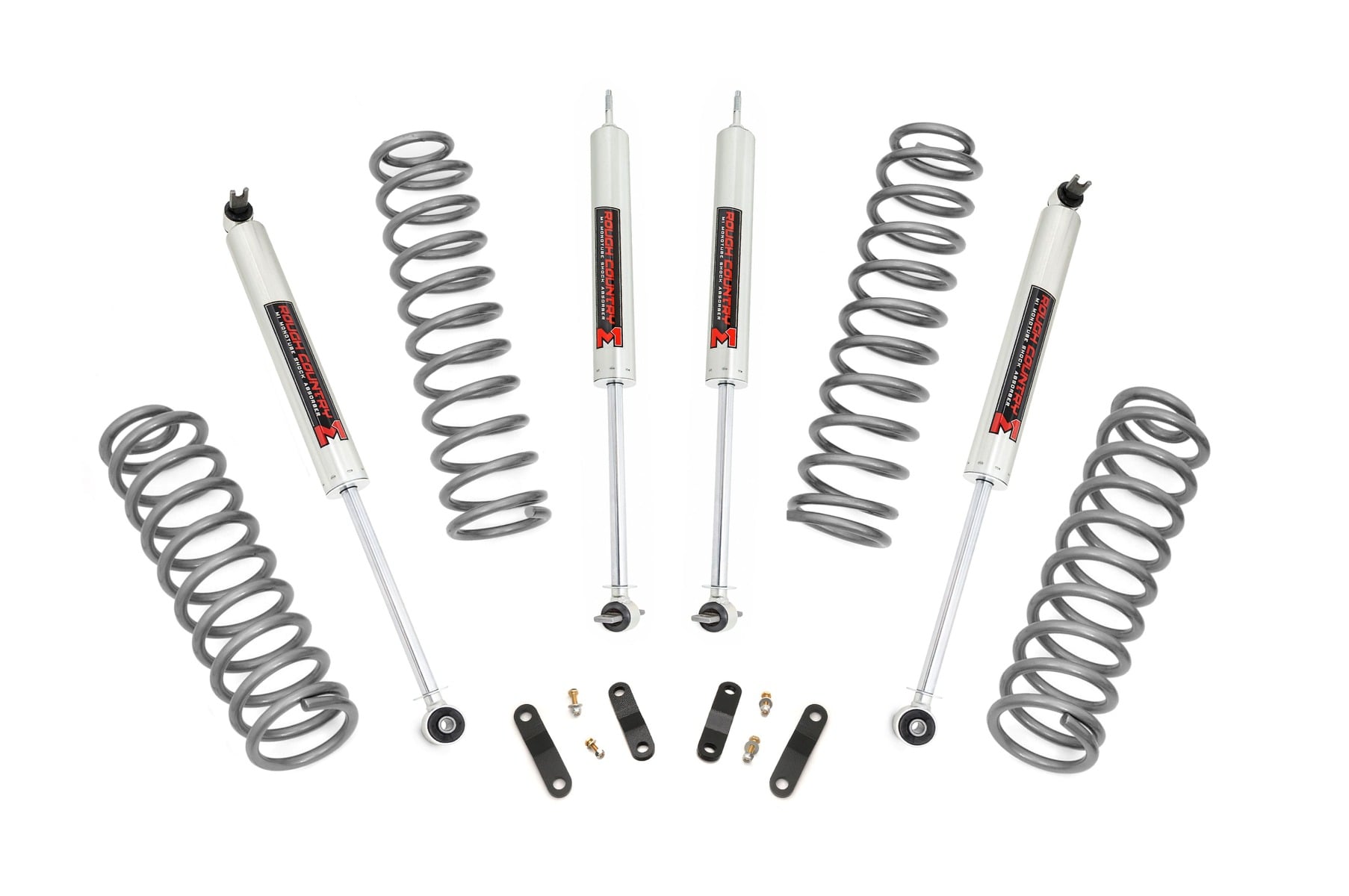 Rough Country 2.5-Inch Lift Kit with M1 Monotube Shocks for Jeep Wrangler