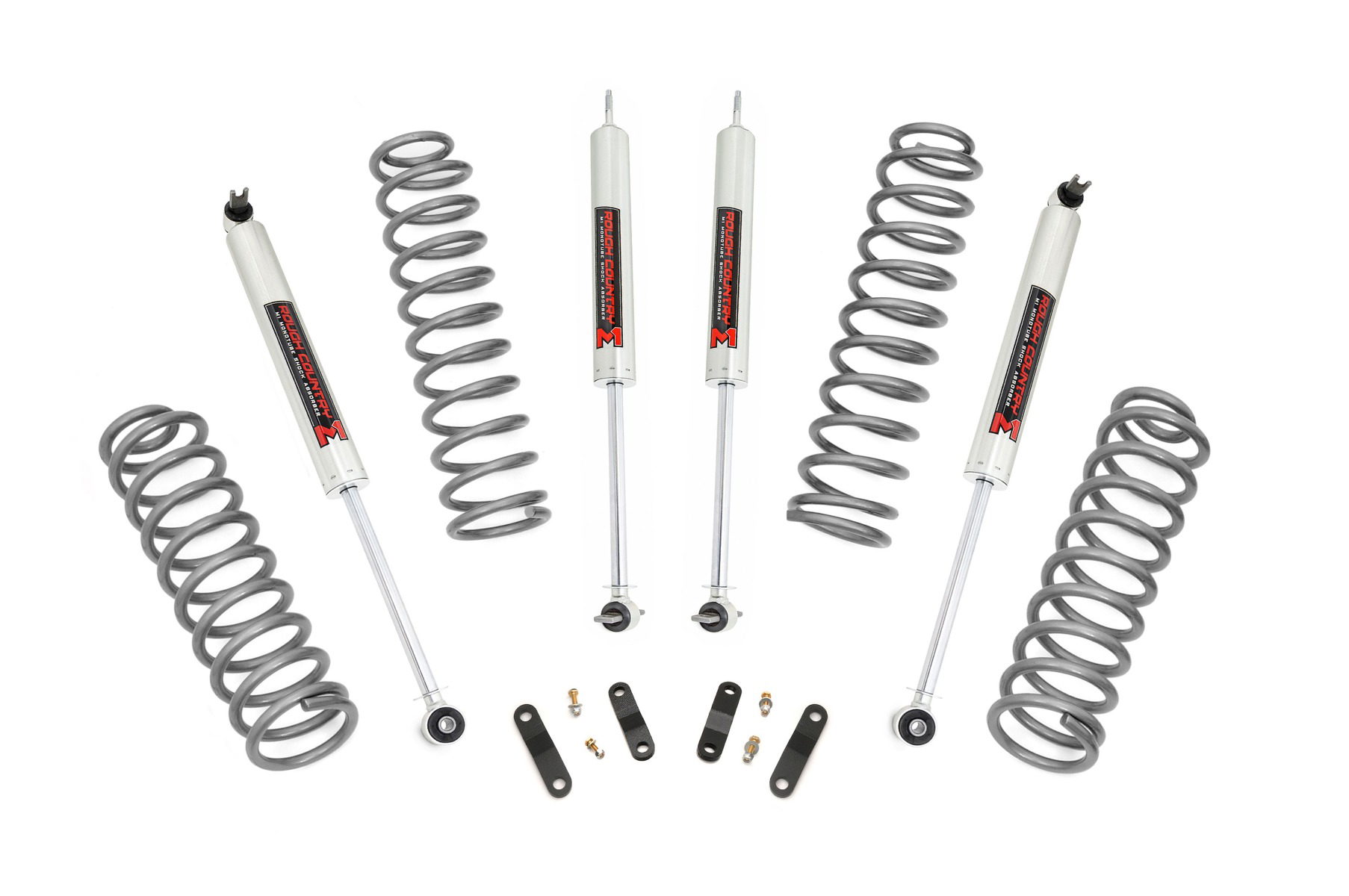 Rough Country 2.5-Inch Lift Kit with M1 Shocks for 2007-2017 Jeep Wrangler JK
