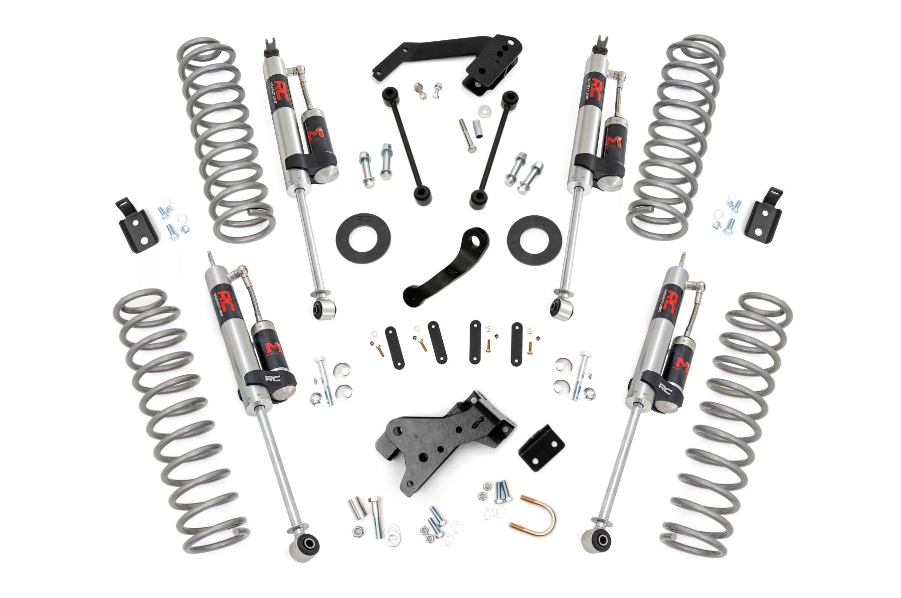 4-Inch Lift Kit with M1R Shocks for 2007–2017 Jeep Wrangler Unlimited — Part 68144, Rough Country