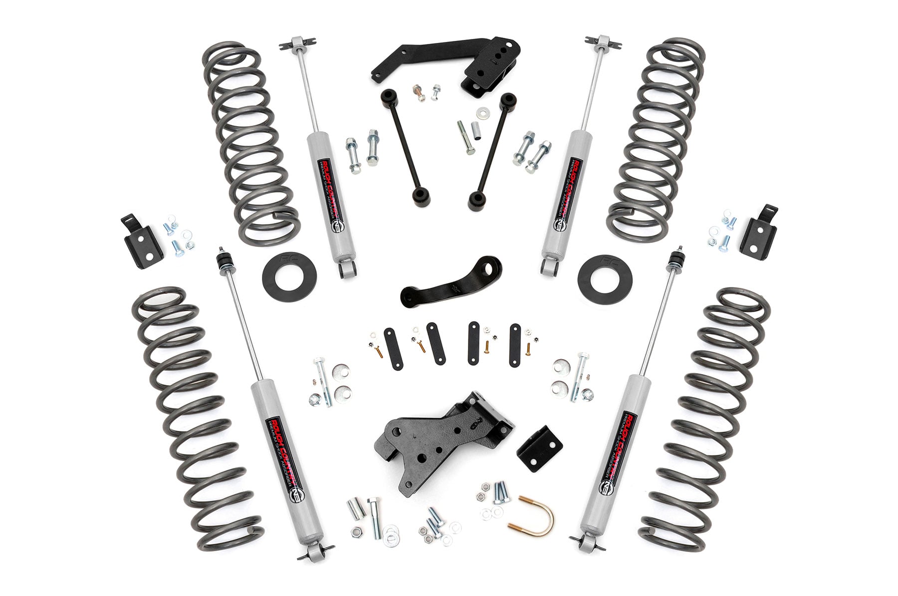 Rough Country 4-Inch Lift Kit with N3 Shocks for 2007-2017 Jeep Wrangler JK 4WD