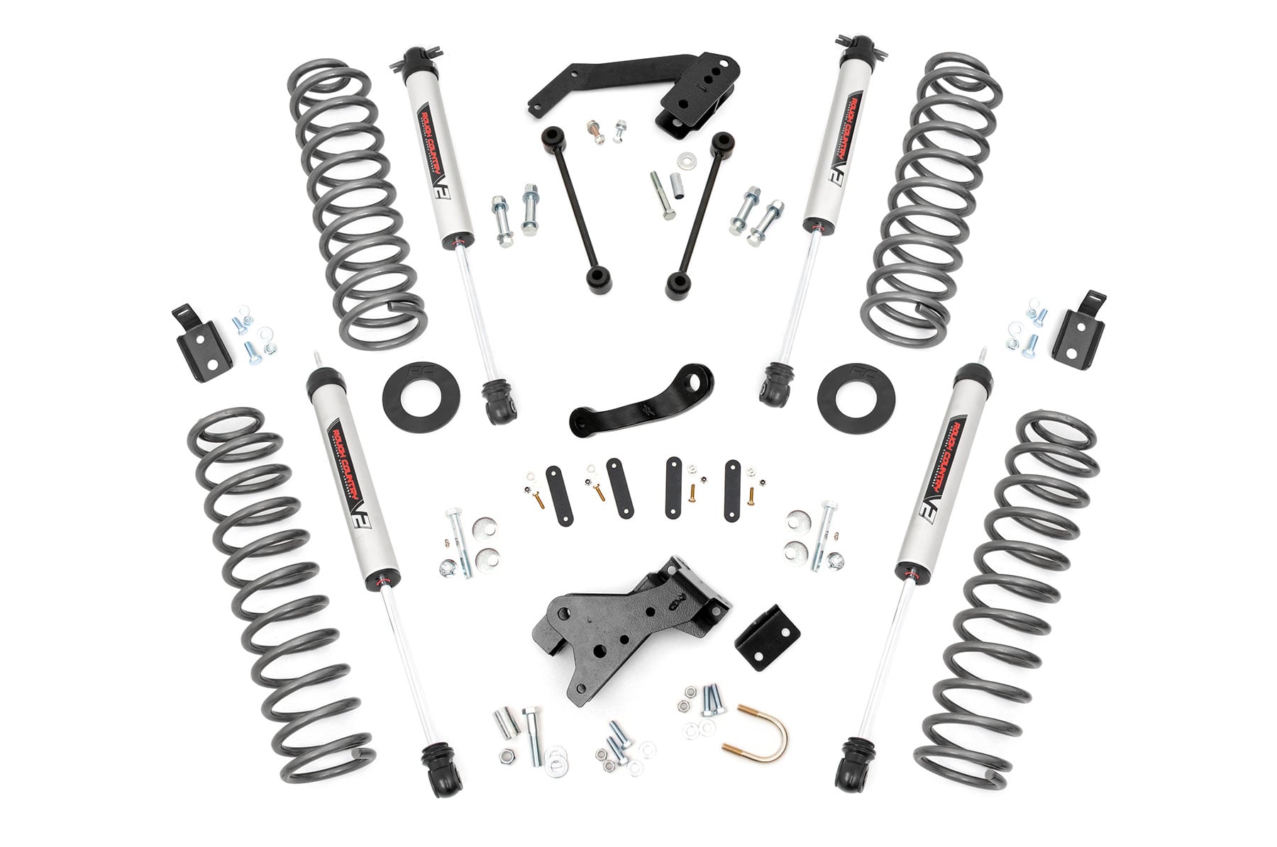 Rough Country 4-Inch Lift Kit with V2 Shocks for Jeep Wrangler JK
