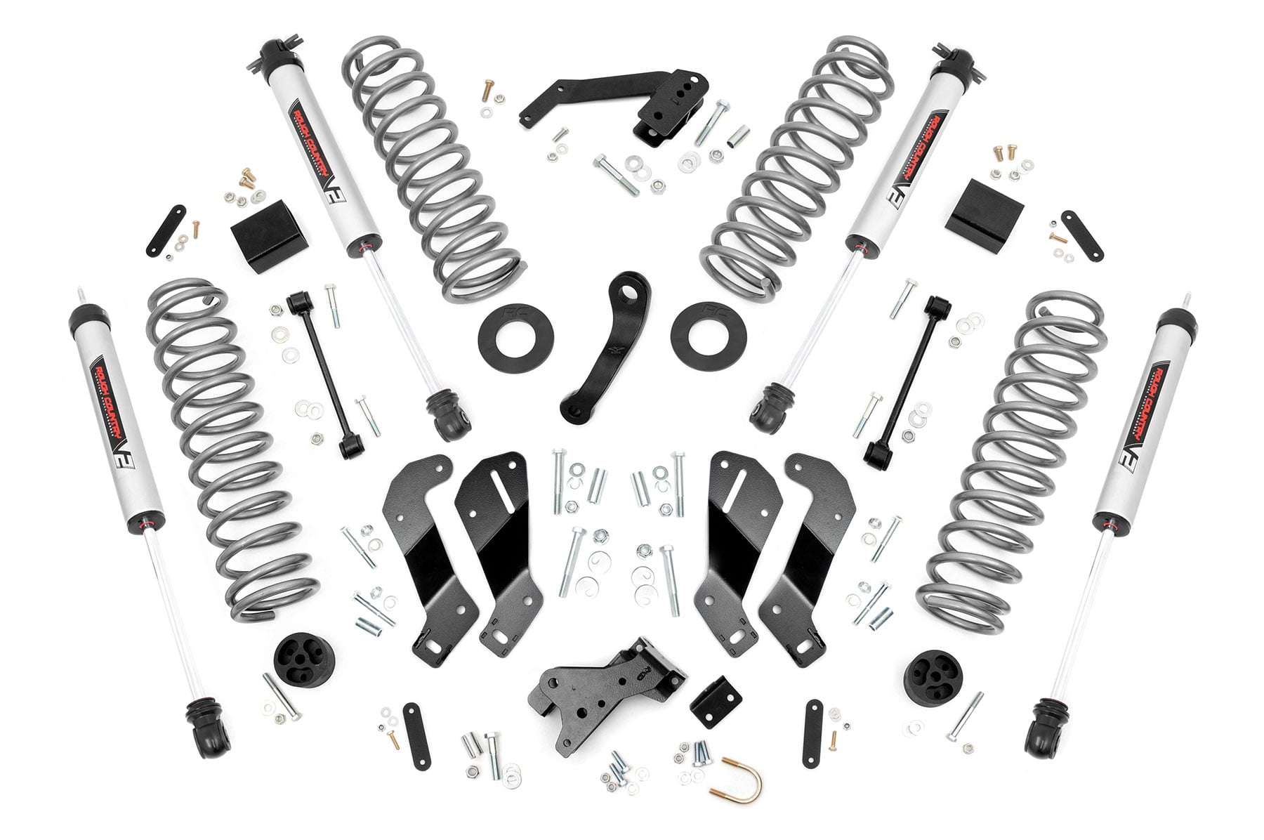 Rough Country 3.5-Inch Lift Kit with V2 Shocks for Jeep Wrangler JK 4WD