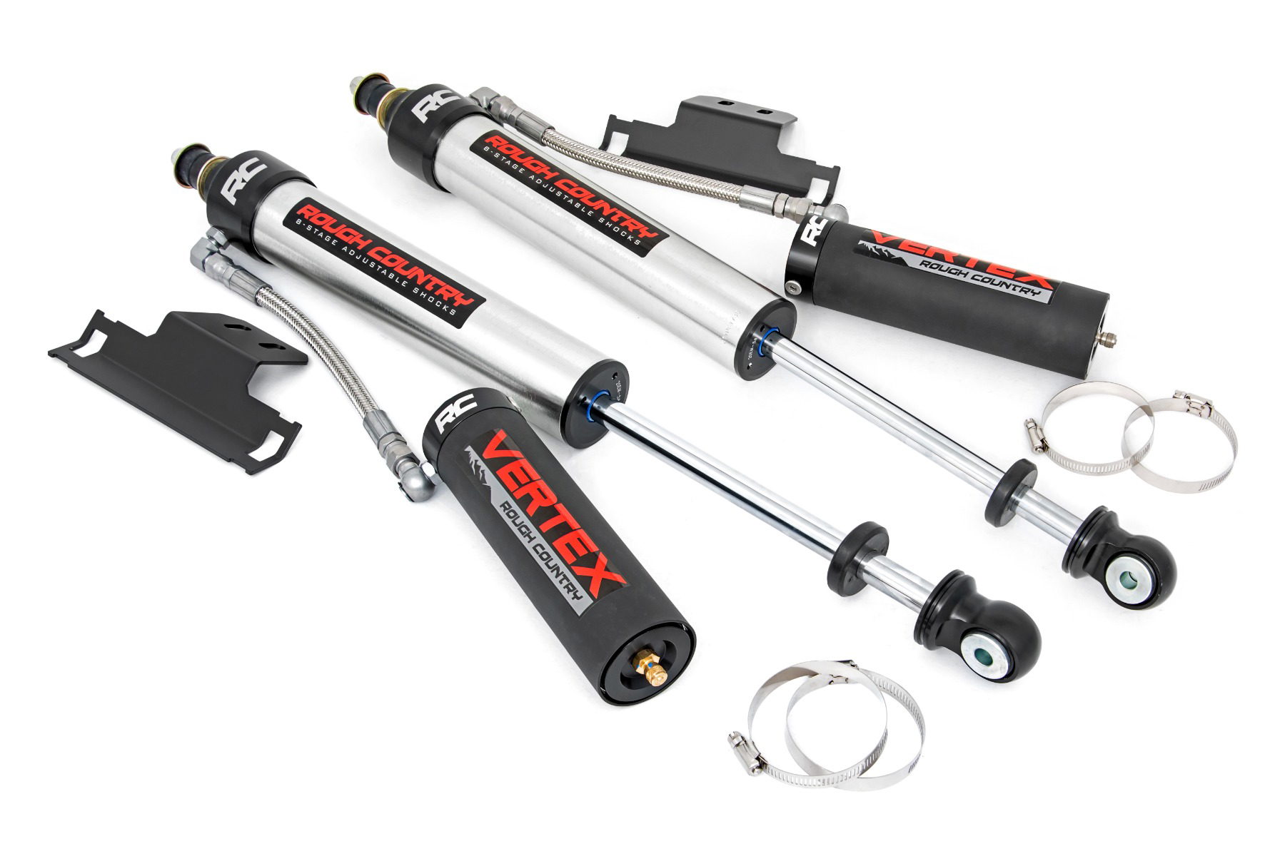Rough Country Vertex 2.5 Adjustable Rear Shocks for 2005–2023 Toyota Tacoma