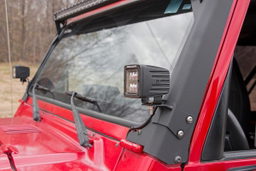 Lower Windshield LED Light Mounts for Jeep Wrangler 4WD (1997-2006), Rough Country 70046