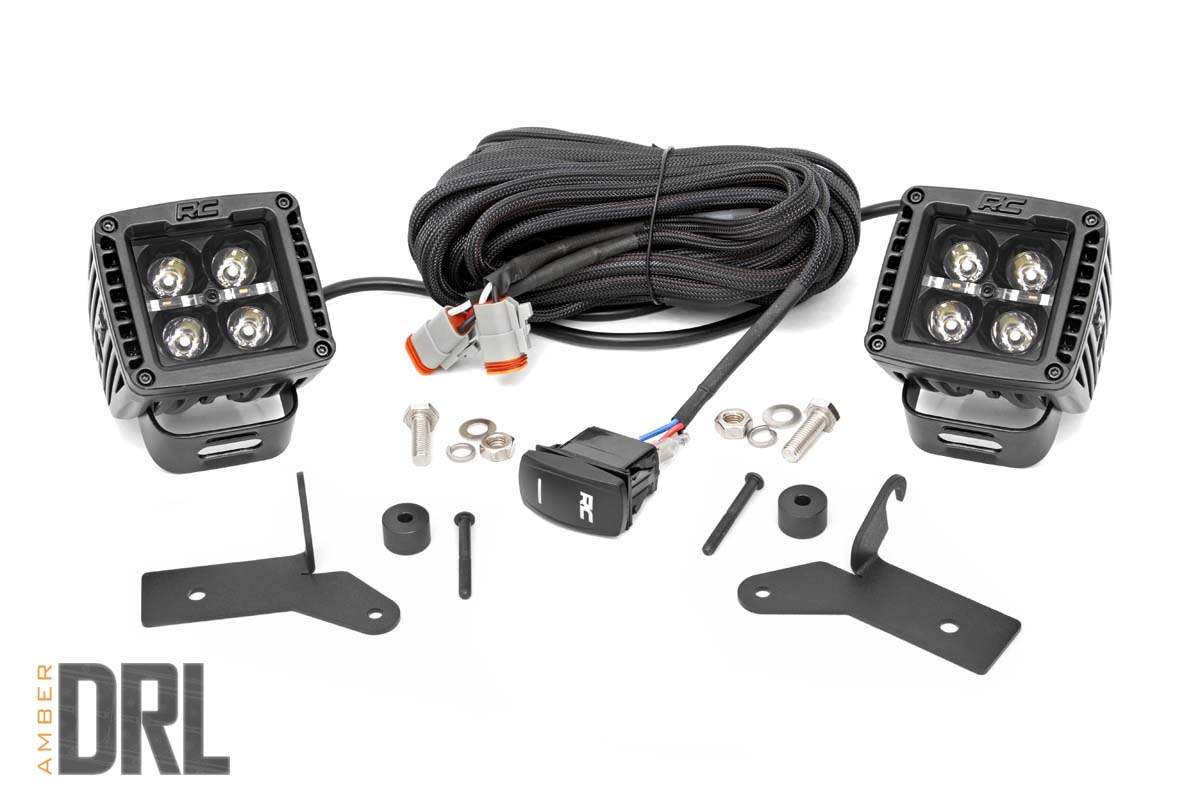 Rough Country Amber DRL Ditch Light Kit for Jeep Wrangler