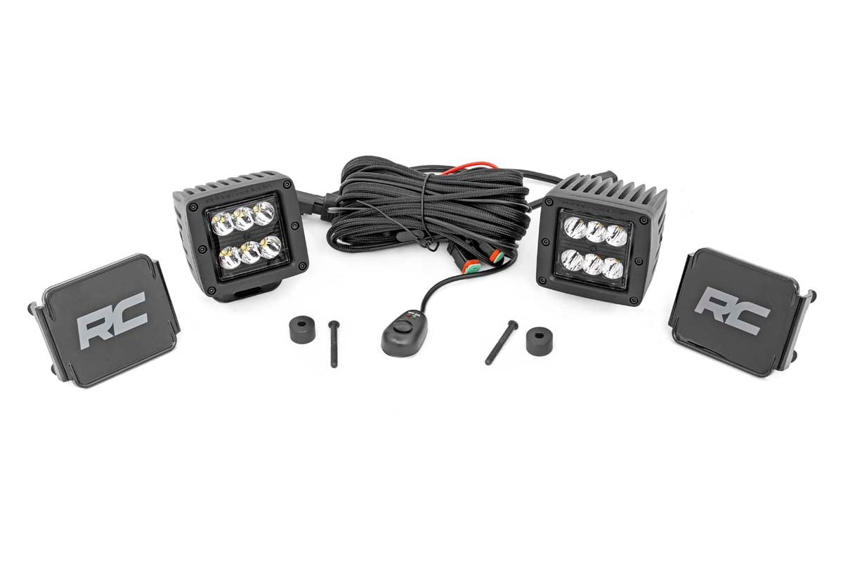 Rough Country Cube Light Kit with Spot Beam for Jeep Wrangler